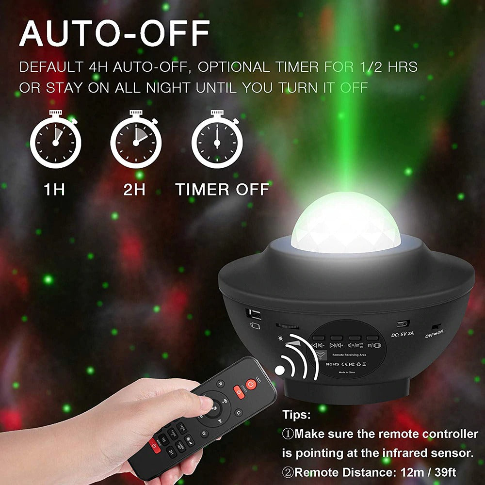 USB LED Star Night Light Music Starry Water Wave LED Projector (+Bluetooth)