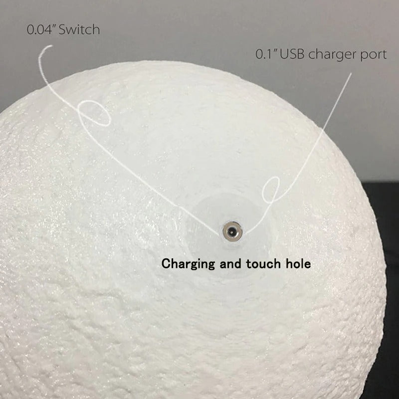 Night Light 3D Print Moon Lamp (Rechargeable)
