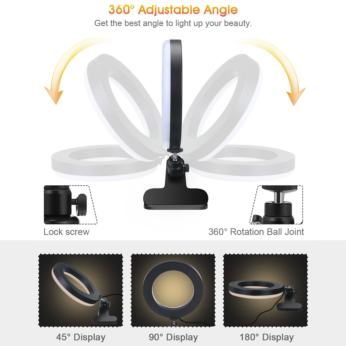 Five Segment Stretch For Wider Viewing Ring Light- Brightenlux